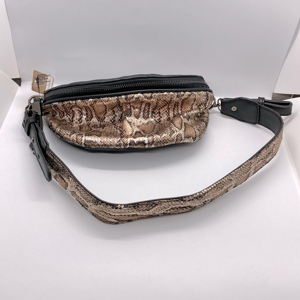 Gold snake  sequin belt bag